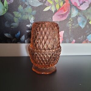 Indiana glass diamond point fairy lamp in pink